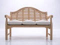 Banc de jardin - bois - tissu - 166 x 67 x 104 cm - chêne clair-beige grisé - style classique