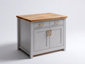 Buffet - Bois - 108 x 55 x 90 cm - Gris clair-bois naturel - Campagne moderne