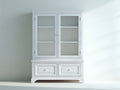 Vitrine - Bois-verre - 102 x 42 x 190 cm - Blanc - Classique