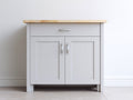 Buffet - Bois - 92 x 42 x 88 cm - Gris clair-bois naturel - Moderne