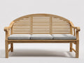 Banc de jardin - bois - tissu - 184 x 66 x 99 cm - naturel-gris perle - style champêtre