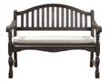 Banc de jardin - bois - tissu - 154 x 63 x 97 cm - brun foncé-écru - style classique
