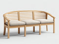 Banc de jardin - bois - tissu - 182 x 66 x 92 cm - naturel-beige clair - style scandinave
