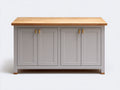 Buffet - Bois - 142 x 44 x 86 cm - Gris perle-bois naturel - Moderne