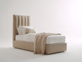 Lit simple - Similicuir - 218 x 105 x 128 cm - Beige - Moderne