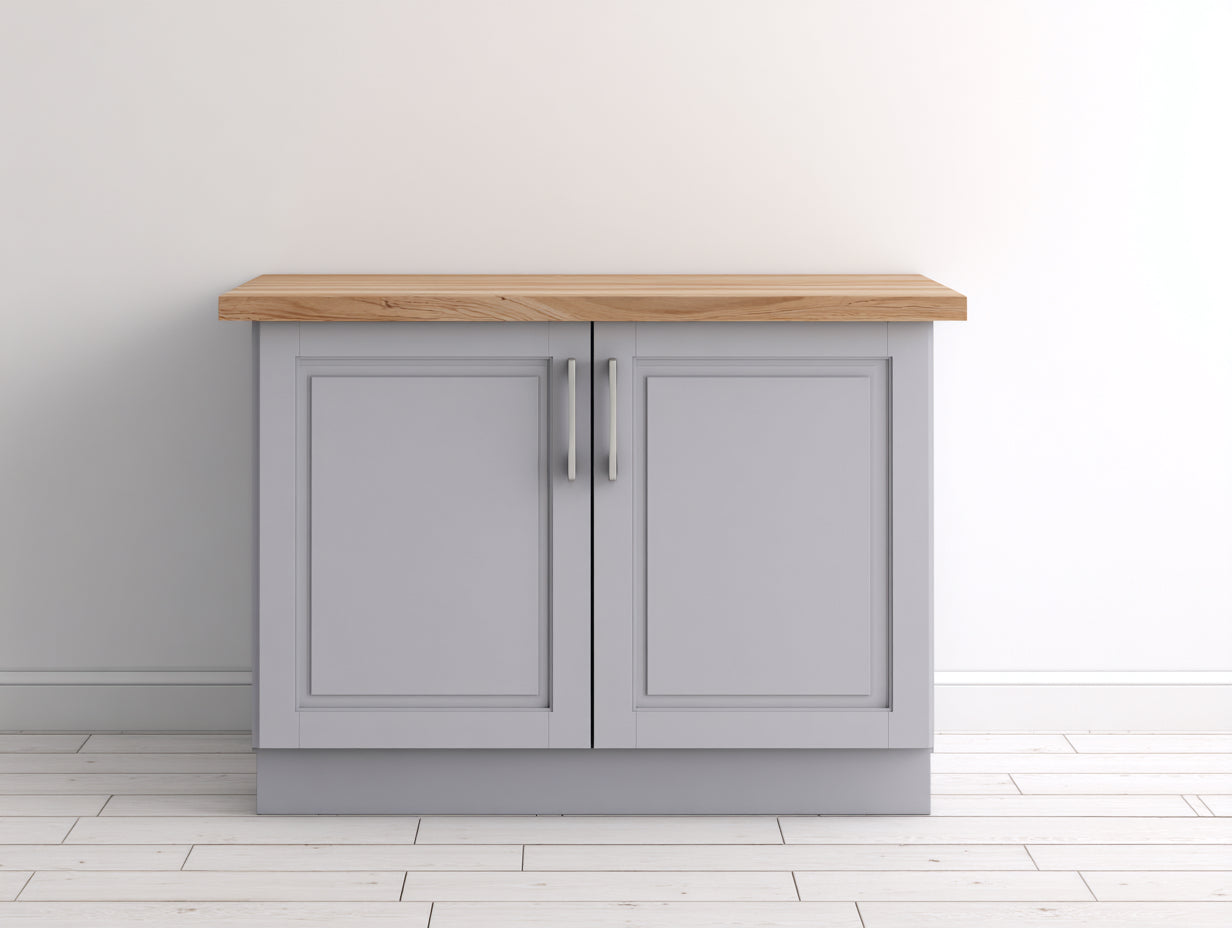 Buffet - Bois - 100 x 44 x 82 cm - Gris clair-bois naturel - Minimaliste