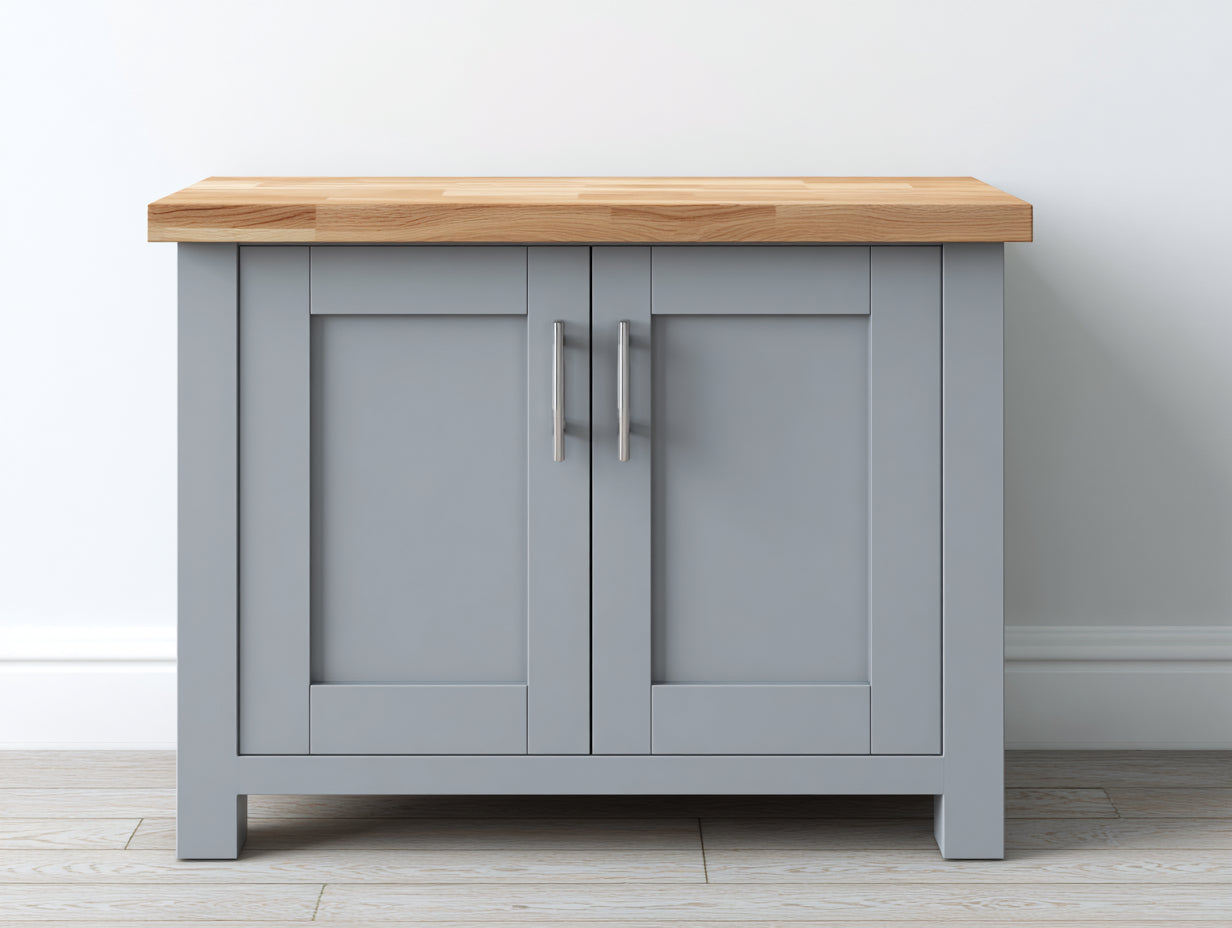 Buffet - Bois - 96 x 42 x 84 cm - Gris-bois naturel - Moderne
