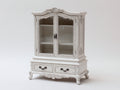 Vitrine - Bois-verre - 104 x 46 x 194 cm - Blanc cassé - Rococo classique