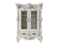 Vitrine - Bois-verre - 108 x 47 x 202 cm - Blanc antique - Baroque ornemental