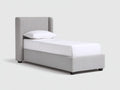 Lit simple - Tissu - 212 x 103 x 112 cm - Gris clair - Élégant