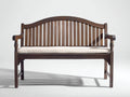 Banc de jardin - bois - tissu - 158 x 64 x 94 cm - brun foncé-écru - style classique