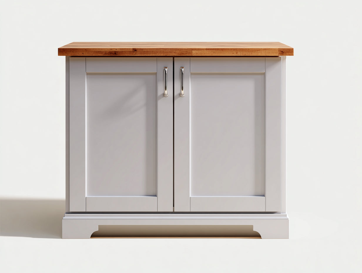 Buffet - Bois - 102 x 44 x 86 cm - Gris perle-bois naturel - Classique moderne
