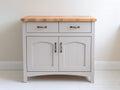 Buffet - Bois - 100 x 44 x 90 cm - Blanc cassé-bois naturel - Campagne traditionnelle
