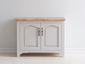 Buffet - Bois - 96 x 42 x 82 cm - Blanc cassé-bois naturel - Classique