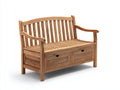 Banc de jardin - bois - 128 x 58 x 89 cm - naturel - rangement intégré
