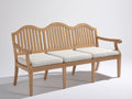 Banc de jardin - bois - tissu - 186 x 67 x 99 cm - naturel-écru - style champêtre